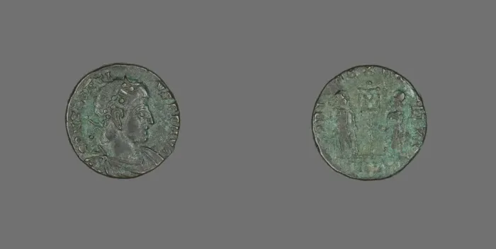 Framed Print : Coin Portraying Emperor Constantius II, after 340. Creator: Unknown Framed Print : Coin Portraying Emperor Constantius II, after 340. Creator: Unknown