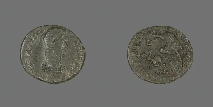 Framed Print : Coin Portraying Emperor Constantius II, 337-361. Creator: Unknown Framed Print : Coin Portraying Emperor Constantius II, 337-361. Creator: Unknown
