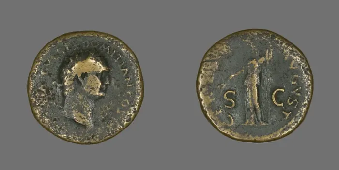 Framed Print : Coin Portraying Emperor Domitian, 81-96. Creator: Unknown Framed Print : Coin Portraying Emperor Domitian, 81-96. Creator: Unknown