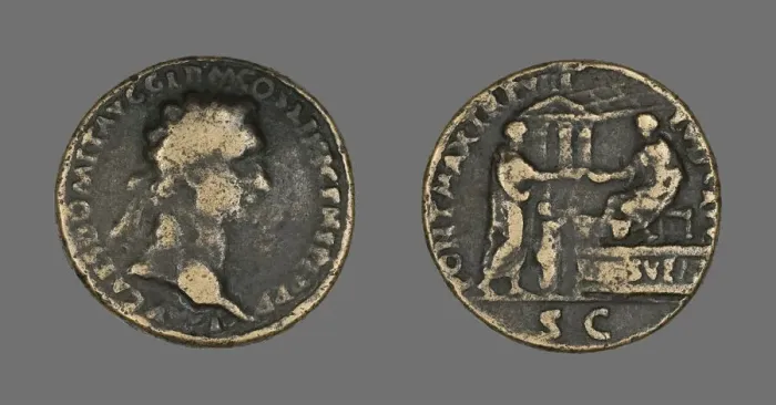 Framed Print : Coin Portraying Emperor Domitian, (88 ?). Creator: Unknown Framed Print : Coin Portraying Emperor Domitian, (88 ?). Creator: Unknown