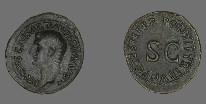 Framed Print : As (Coin) Portraying Emperor Drusus, 22-23. Creator: Unknown Framed Print : As (Coin) Portraying Emperor Drusus, 22-23. Creator: Unknown