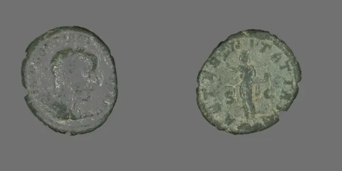 Framed Print : As (Coin) Portraying Emperor Gordian III, 241-243. Creator: Unknown Framed Print : As (Coin) Portraying Emperor Gordian III, 241-243. Creator: Unknown