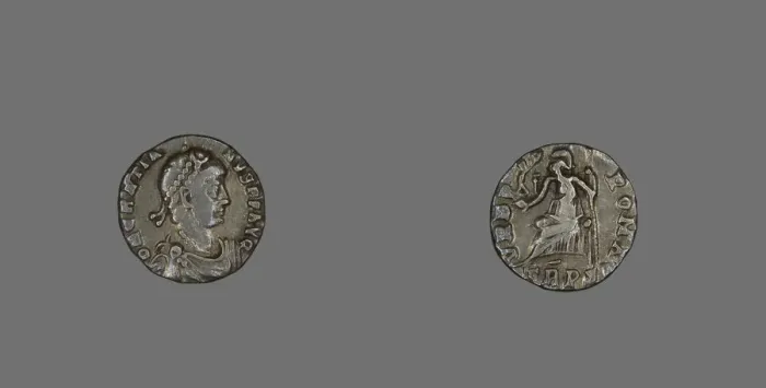 Framed Print : Coin Portraying Emperor Gratian, 367-375. Creator: Unknown Framed Print : Coin Portraying Emperor Gratian, 367-375. Creator: Unknown