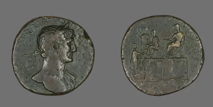 Framed Print : Coin Portraying Emperor Hadrian, 118. Creator: Unknown Framed Print : Coin Portraying Emperor Hadrian, 118. Creator: Unknown