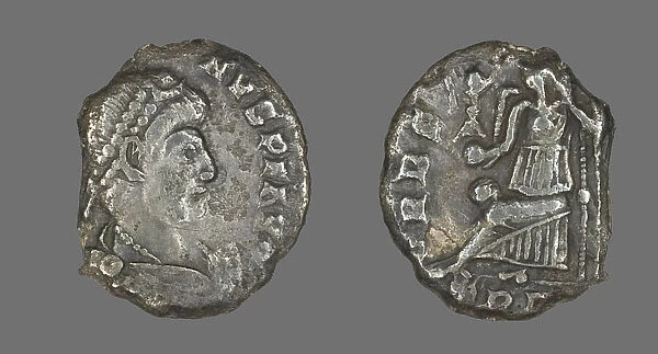 Coin Portraying an Emperor, late 4th century. Creator: Unknown