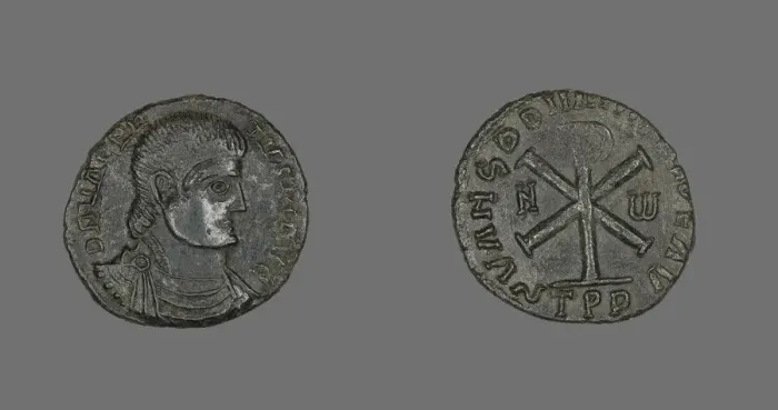 Framed Print : Coin Portraying Emperor Magnentius, 350-353. Creator: Unknown Framed Print : Coin Portraying Emperor Magnentius, 350-353. Creator: Unknown