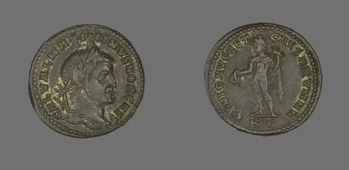 Framed Print : Coin Portraying Emperor Maximinus, 305-309. Creator: Unknown