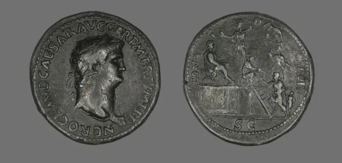 Framed Print : Coin Portraying Emperor Nero, 54-68. Creator: Unknown Framed Print : Coin Portraying Emperor Nero, 54-68. Creator: Unknown