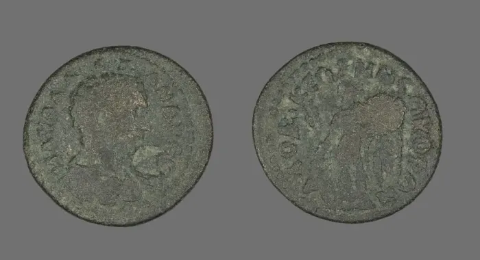 Framed Print : Coin Portraying the Emperor Severus Alexander, before 222. Creator: Unknown Framed Print : Coin Portraying the Emperor Severus Alexander, before 222. Creator: Unknown