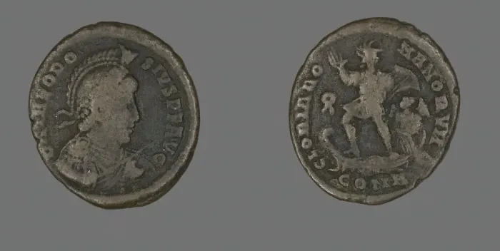 Framed Print : Coin Portraying the Emperor Theodosius, 379-395. Creator: Unknown Framed Print : Coin Portraying the Emperor Theodosius, 379-395. Creator: Unknown