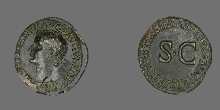 Framed Print : As (Coin) Portraying Emperor Tiberius, 22-23. Creator: Unknown Framed Print : As (Coin) Portraying Emperor Tiberius, 22-23. Creator: Unknown