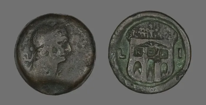 Framed Print : Coin Portraying Emperor Trajan, 98-117. Creator: Unknown Framed Print : Coin Portraying Emperor Trajan, 98-117. Creator: Unknown