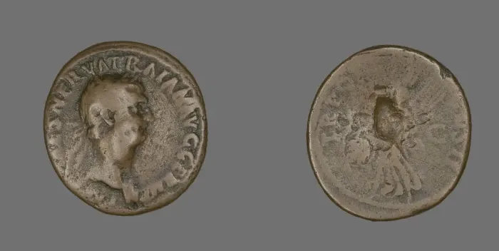 Framed Print : As (Coin) Portraying Emperor Trajan, 98-99. Creator: Unknown Framed Print : As (Coin) Portraying Emperor Trajan, 98-99. Creator: Unknown