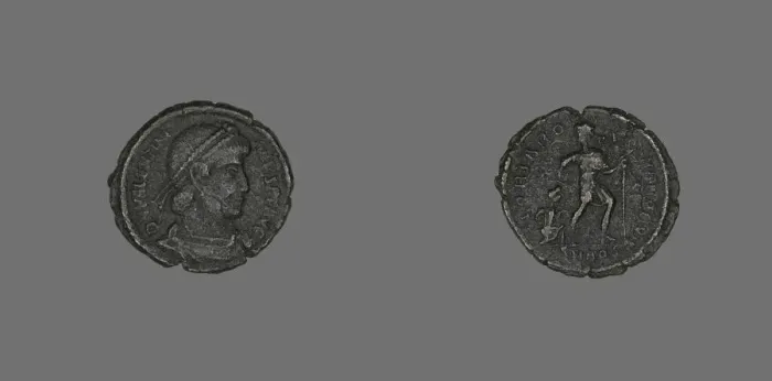 Framed Print : Coin Portraying Emperor Valentinian I, 364-375. Creator: Unknown Framed Print : Coin Portraying Emperor Valentinian I, 364-375. Creator: Unknown