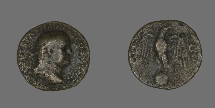 Framed Print : Coin Portraying Emperor Vespasian, 69-79. Creator: Unknown Framed Print : Coin Portraying Emperor Vespasian, 69-79. Creator: Unknown
