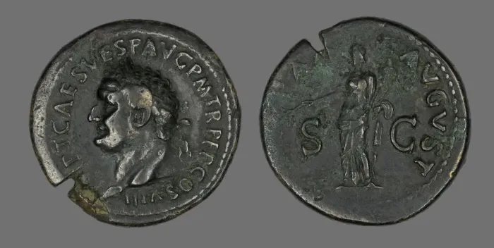 Framed Print : Coin Portraying Emperor Vespasian, 76. Creator: Unknown Framed Print : Coin Portraying Emperor Vespasian, 76. Creator: Unknown