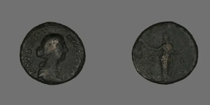 Framed Print : As (Coin) Portraying Empress Faustina, 161-176. Creator: Unknown Framed Print : As (Coin) Portraying Empress Faustina, 161-176. Creator: Unknown