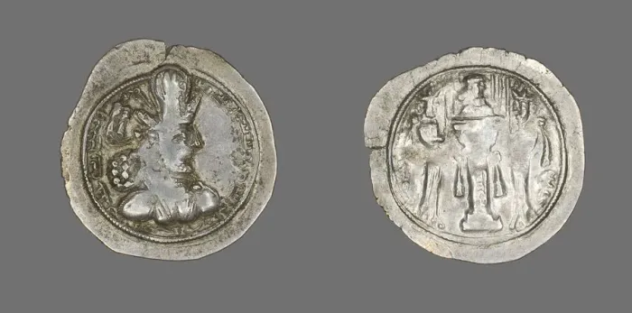 Framed Print : Coin Portraying King Sapor II, 309-379. Creator: Unknown Framed Print : Coin Portraying King Sapor II, 309-379. Creator: Unknown