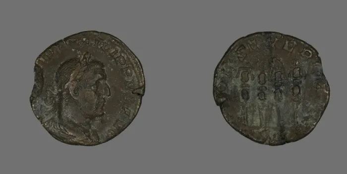 Framed Print : Coin Portraying Philip the Arab, 244-249. Creator: Unknown Framed Print : Coin Portraying Philip the Arab, 244-249. Creator: Unknown