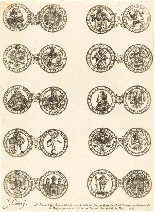 Framed Print : Coins [plate 1]. Creator: Jacques Callot