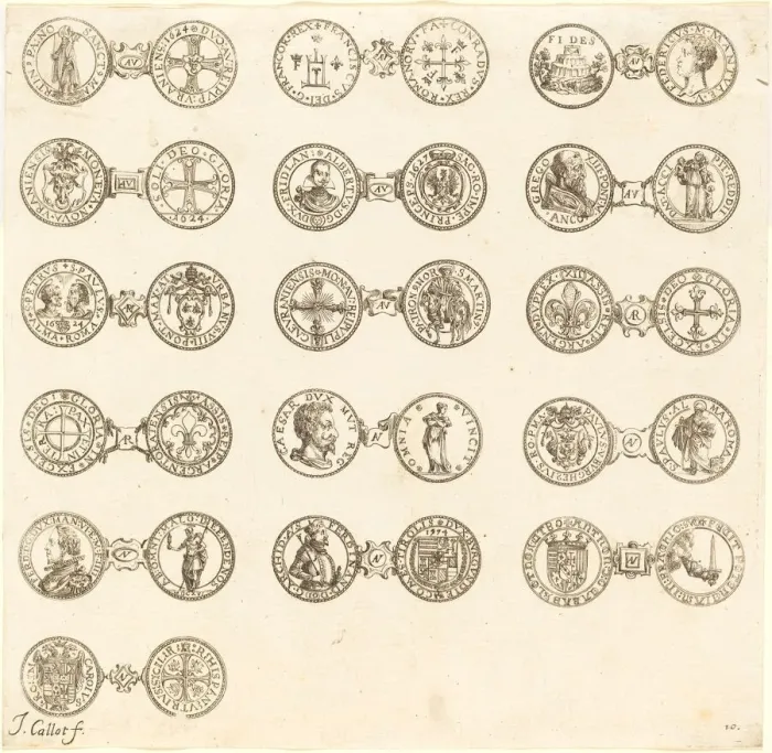 Framed Print : Coins [plate 10]. Creator: Jacques Callot