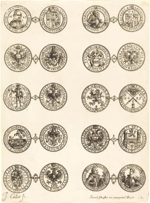 Framed Print : Coins [plate 2]. Creator: Jacques Callot