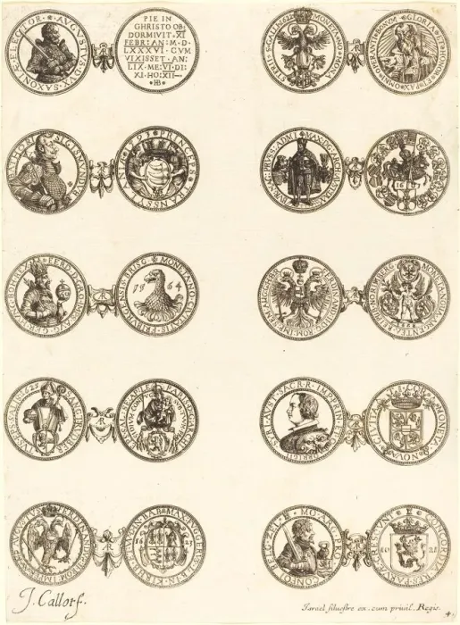Framed Print : Coins [plate 4]. Creator: Jacques Callot