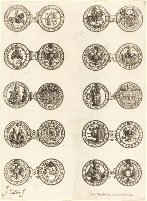 Framed Print : Coins [plate 5]. Creator: Jacques Callot