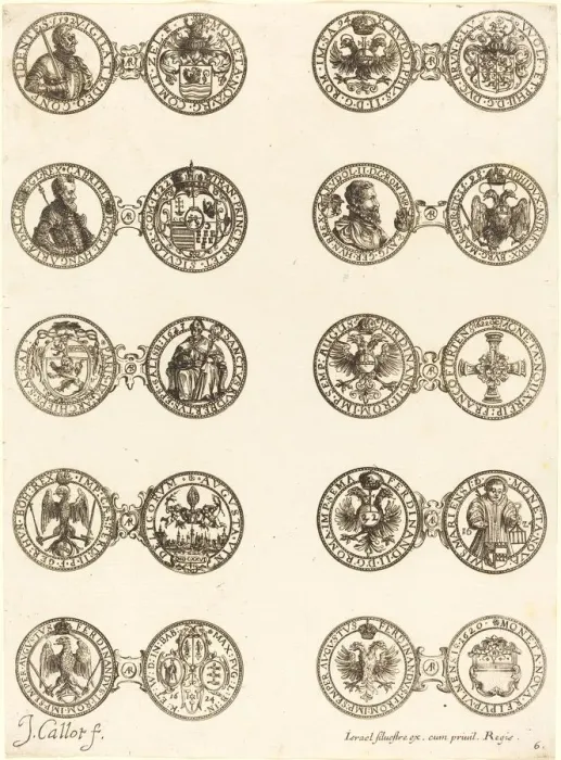 Framed Print : Coins [plate 6]. Creator: Jacques Callot