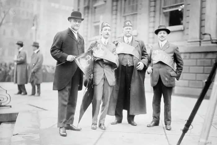 Framed Print : Col. A.S. Bacon -- Theo. Mackey -- Geo. A. Dyack -- Alex. M. Cohn of Cal. in N.Y. 1914. Creator: Bain News Service Framed Print : Col. A.S. Bacon -- Theo. Mackey -- Geo. A. Dyack -- Alex. M. Cohn of Cal. in N.Y. 1914. Creator: Bain News Service