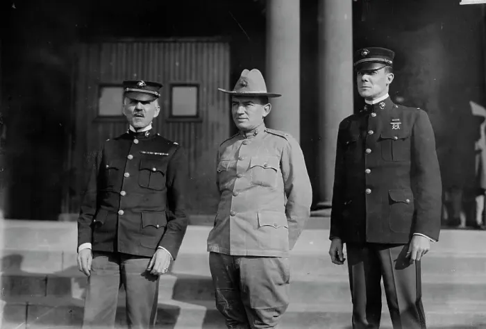 Framed Print : Col. Barnett - Col. LeJeune - Col. Powers, 1913. Creators: Bain News Service, George Graham Bain Framed Print : Col. Barnett - Col. LeJeune - Col. Powers, 1913. Creators: Bain News Service, George Graham Bain