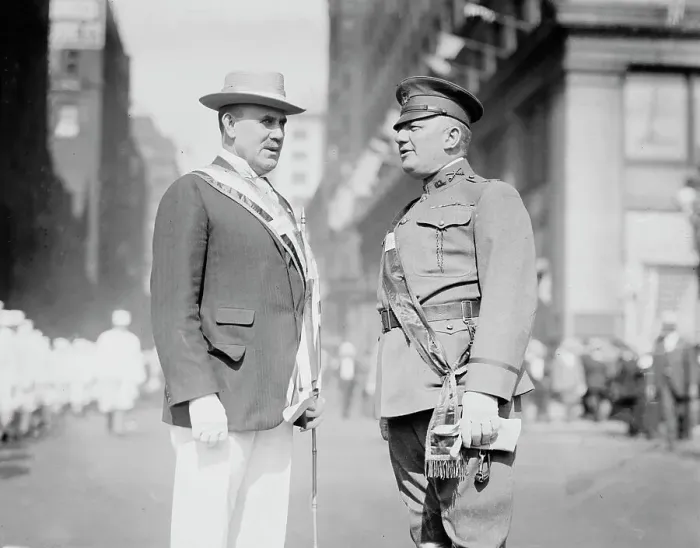 Framed Print : Col. E.C. Young, Col. Milton J. Forman, Chicago, 1916. Creator: Bain News Service Framed Print : Col. E.C. Young, Col. Milton J. Forman, Chicago, 1916. Creator: Bain News Service