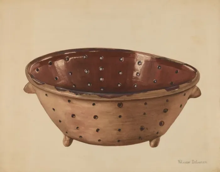Framed Print : Colander, c. 1936. Creator: Yolande Delasser Framed Print : Colander, c. 1936. Creator: Yolande Delasser