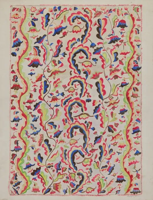 Framed Print : Colcha, c. 1937. Creator: Marjery Parish Framed Print : Colcha, c. 1937. Creator: Marjery Parish
