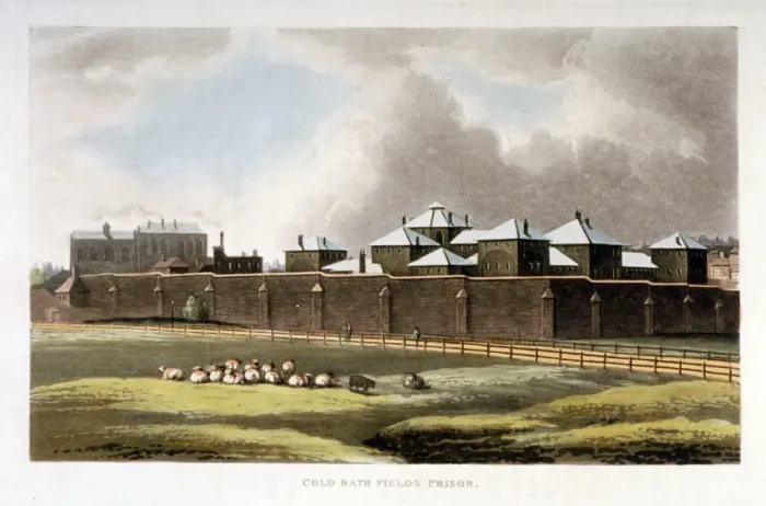 Framed Print : Cold Bath Fields Prison, Finsbury, London, 1814 Framed Print : Cold Bath Fields Prison, Finsbury, London, 1814