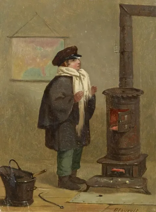 Framed Print : Cold Fingers, c1865. Creator: Charles Felix Blauvelt Framed Print : Cold Fingers, c1865. Creator: Charles Felix Blauvelt