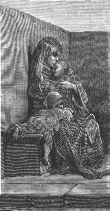 Framed Print : A Cold Resting Place, 1872. Creator: Gustave Doré Framed Print : A Cold Resting Place, 1872. Creator: Gustave Doré