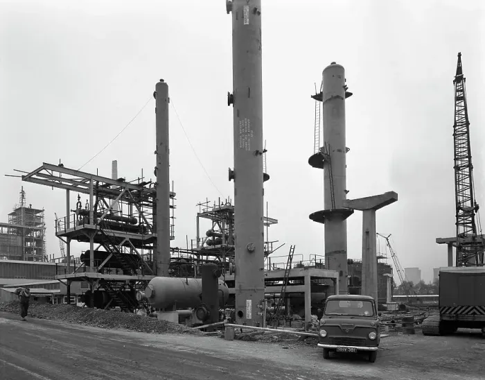 Framed Print : Coleshill Gas Works under construction, Warwickshire, 1962. Artist: Michael Walters Framed Print : Coleshill Gas Works under construction, Warwickshire, 1962. Artist: Michael Walters