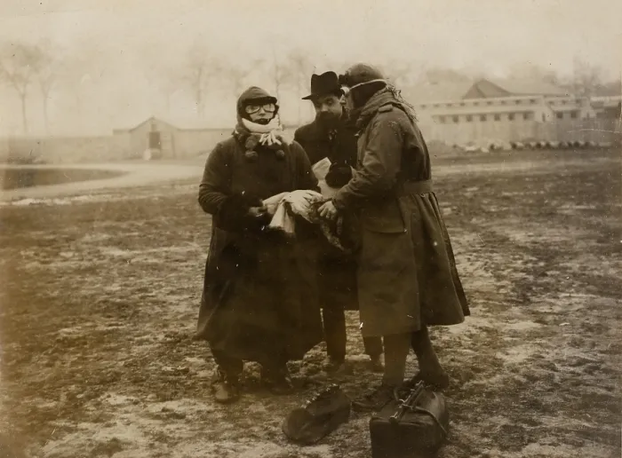 Framed Print : Colette as reporter 'Le Matin' during the first flight of the Caudron aircraft in 1919, 1919. Creator: Anonymous Framed Print : Colette as reporter 'Le Matin' during the first flight of the Caudron aircraft in 1919, 1919. Creator: Anonymous