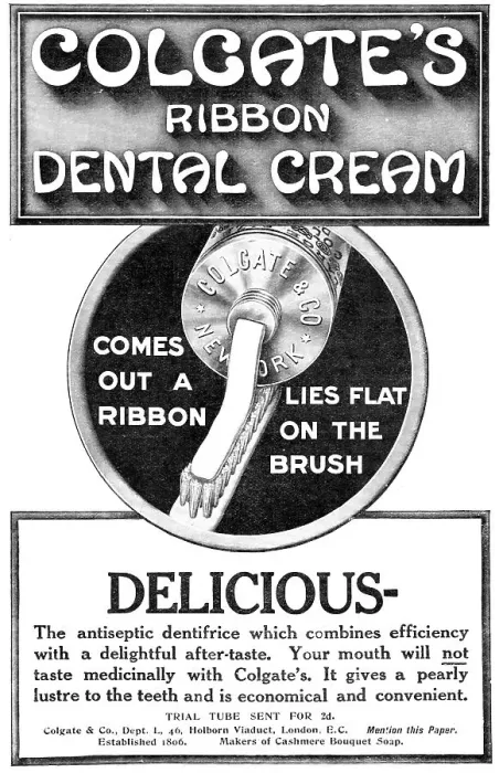 Framed Print : Colgate's Ribbon Dental Cream, 1909. Creator: Unknown Framed Print : Colgate's Ribbon Dental Cream, 1909. Creator: Unknown