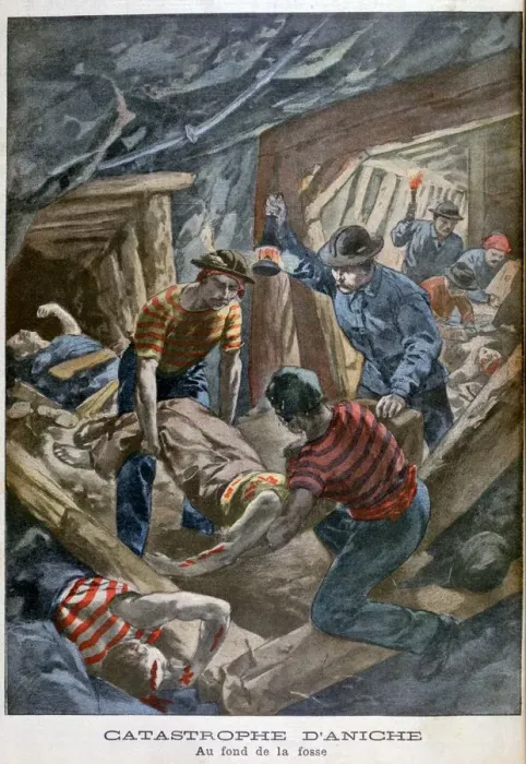 Framed Print : Mine collapse, Aniche, France, 1900 Framed Print : Mine collapse, Aniche, France, 1900
