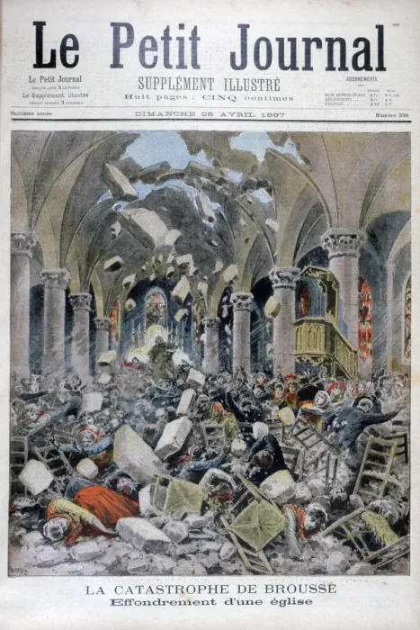 Framed Print : Collapse of a church, Brousse, France, 1897. Artist: Henri Meyer Framed Print : Collapse of a church, Brousse, France, 1897. Artist: Henri Meyer