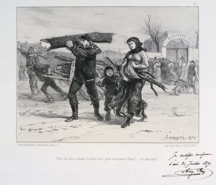 Framed Print : Collecting firewood, Siege of Paris, Franco-Prussian War, 1870 (1871). Artist: Auguste Bry Framed Print : Collecting firewood, Siege of Paris, Franco-Prussian War, 1870 (1871). Artist: Auguste Bry