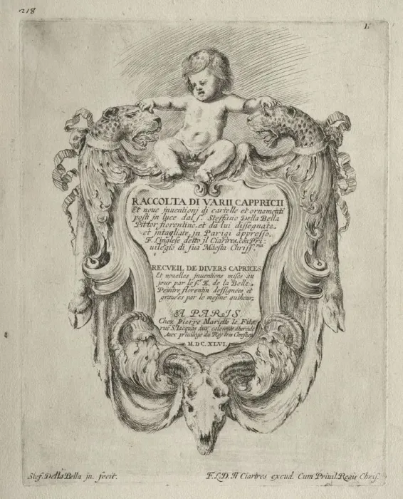 Framed Print : Collection of Various Caprices and New Designs of Cartouches and Ornaments: No 1, Title Page Framed Print : Collection of Various Caprices and New Designs of Cartouches and Ornaments: No 1, Title Page