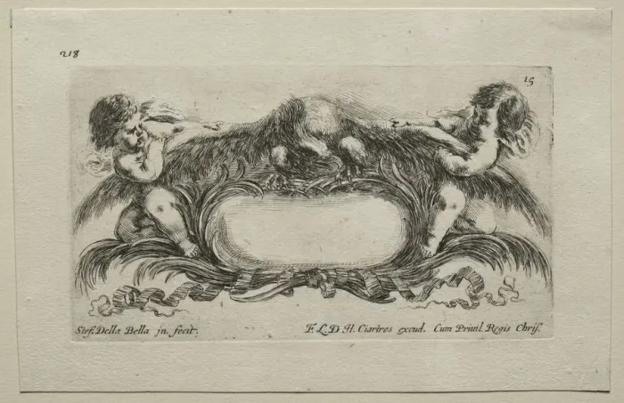 Framed Print : Collection of Various Caprices and New Designs of Cartouches and Ornaments: No 15 Framed Print : Collection of Various Caprices and New Designs of Cartouches and Ornaments: No 15