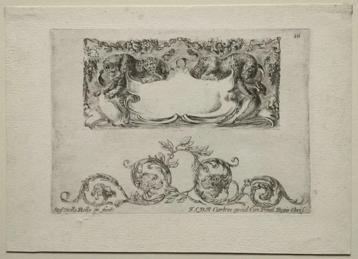 Framed Print : Collection of Various Caprices and New Designs of Cartouches and Ornaments: No 16 Framed Print : Collection of Various Caprices and New Designs of Cartouches and Ornaments: No 16