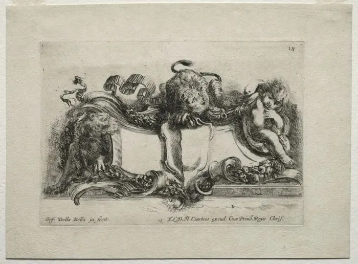 Framed Print : Collection of Various Caprices and New Designs of Cartouches and Ornaments: No 18 Framed Print : Collection of Various Caprices and New Designs of Cartouches and Ornaments: No 18