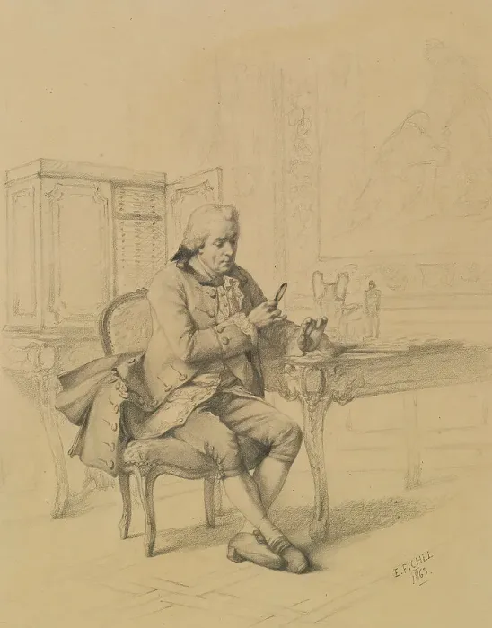 Framed Print : The Collector, 1863. Creator: Eugene Fichel Framed Print : The Collector, 1863. Creator: Eugene Fichel