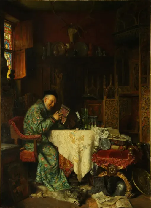 Framed Print : The Collector, 1880. Artist: Gruetzner, Eduard, von (1846-1925) Framed Print : The Collector, 1880. Artist: Gruetzner, Eduard, von (1846-1925)