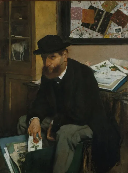 Framed Print : The Collector of Prints, 1866. Creator: Edgar Degas Framed Print : The Collector of Prints, 1866. Creator: Edgar Degas